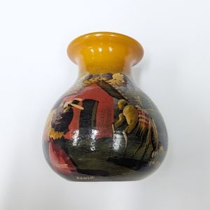 Vintage Pancho Mexican Painted Vase
